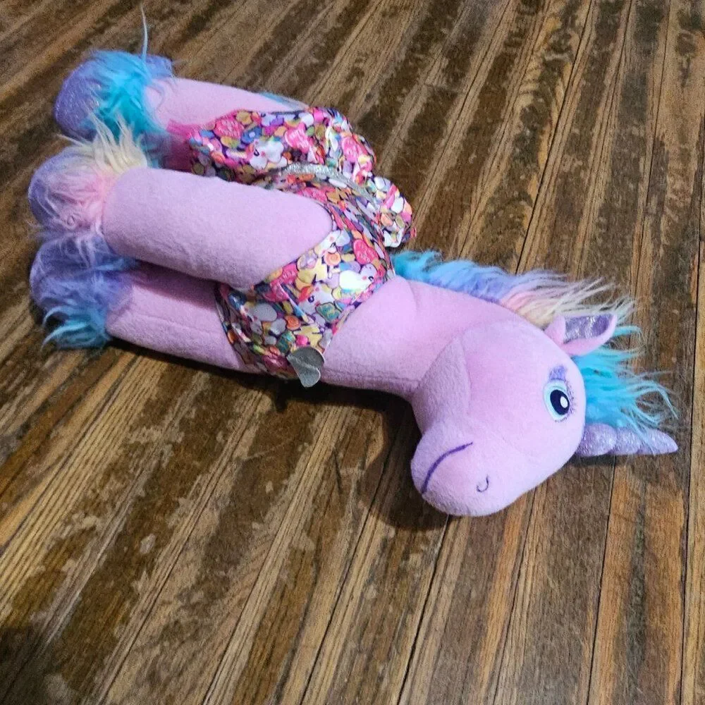 Build-A-Bear BEARY FEARY FRIENDS Rainbow‎ Unicorn Plush 16